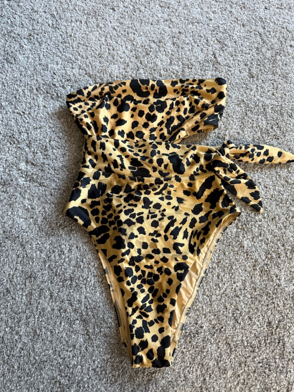 Zimmermann Leopard-Print Strapless One-Piece - Yellow & Black